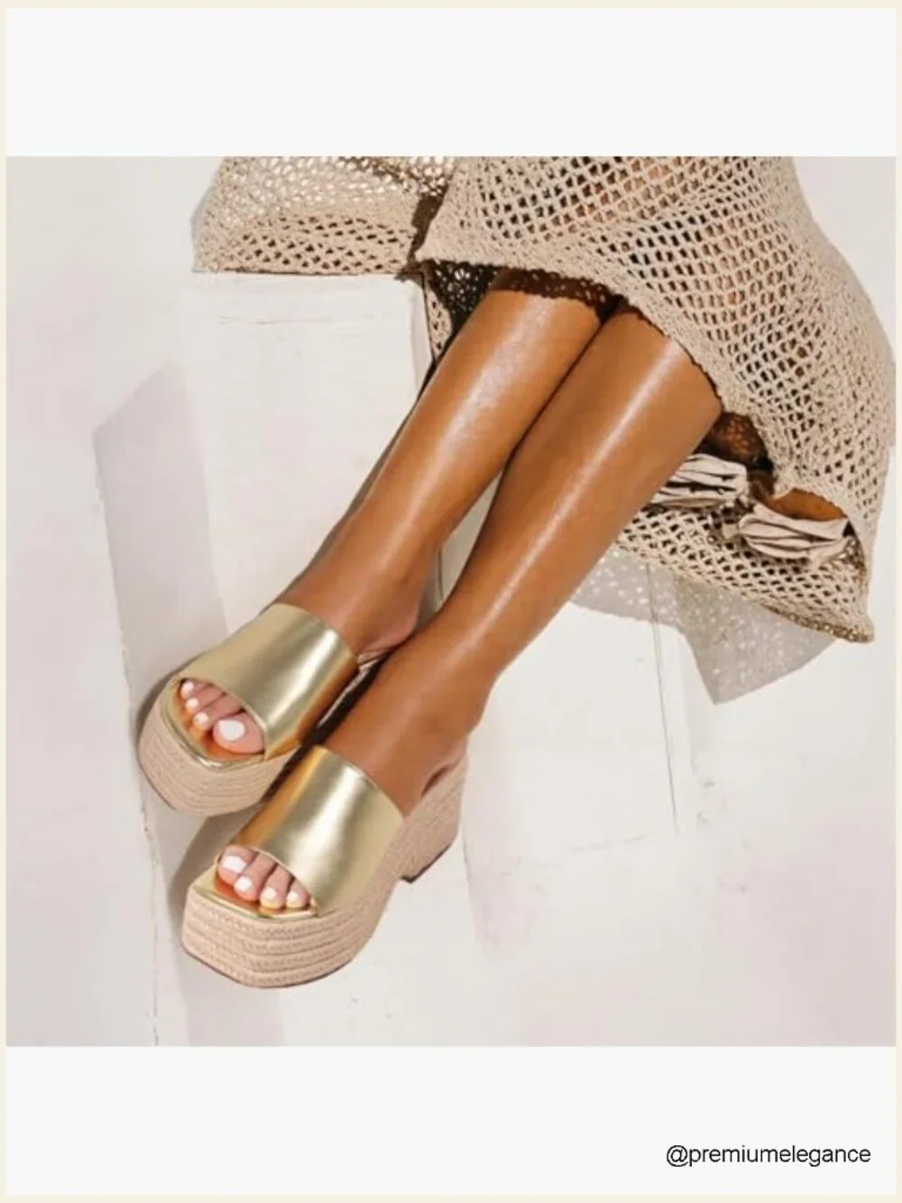 Platform Espadrille Sandals, Open Toe Slip On Wedges, Bohemian Summer Shoes